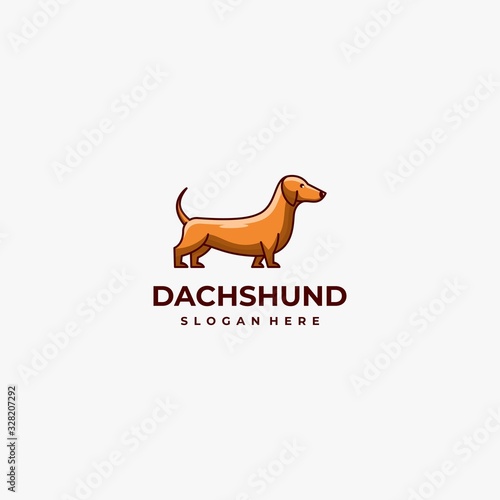 Vector Illustration Dog Elegant Simple Mascot Style.