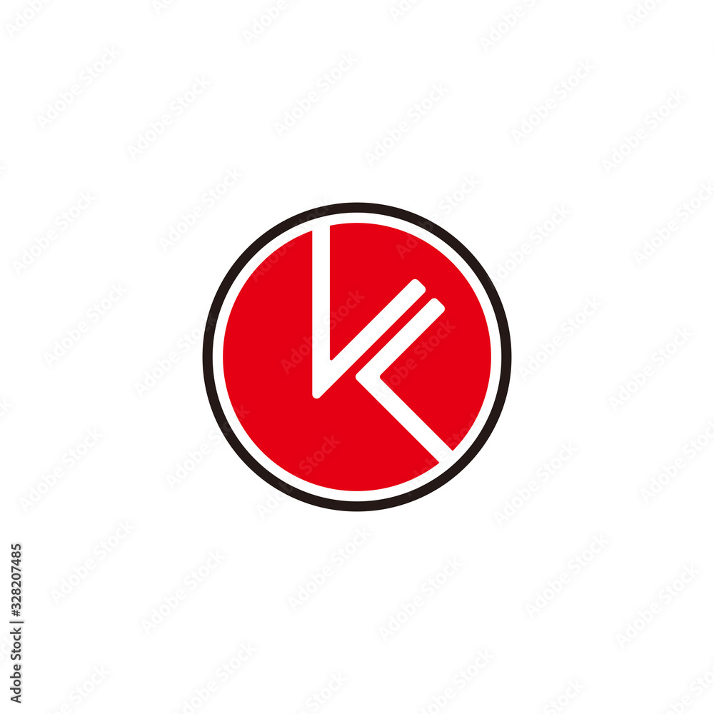 abstract letter kl negative space circle geometric line logo vector abstract letter kl negative space circle geometric line logo vector