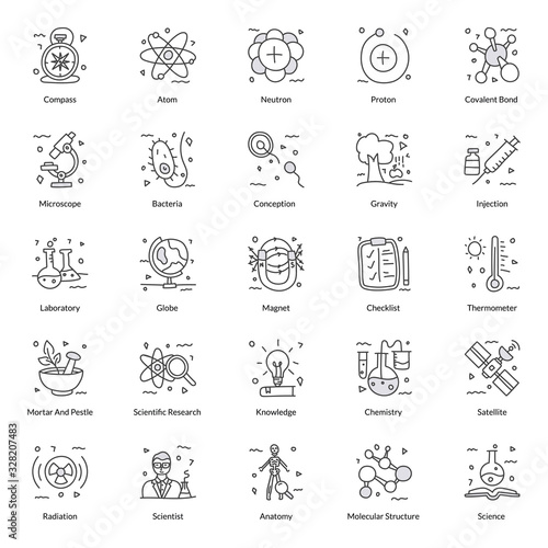  Pack Of Science Doodle Icons 