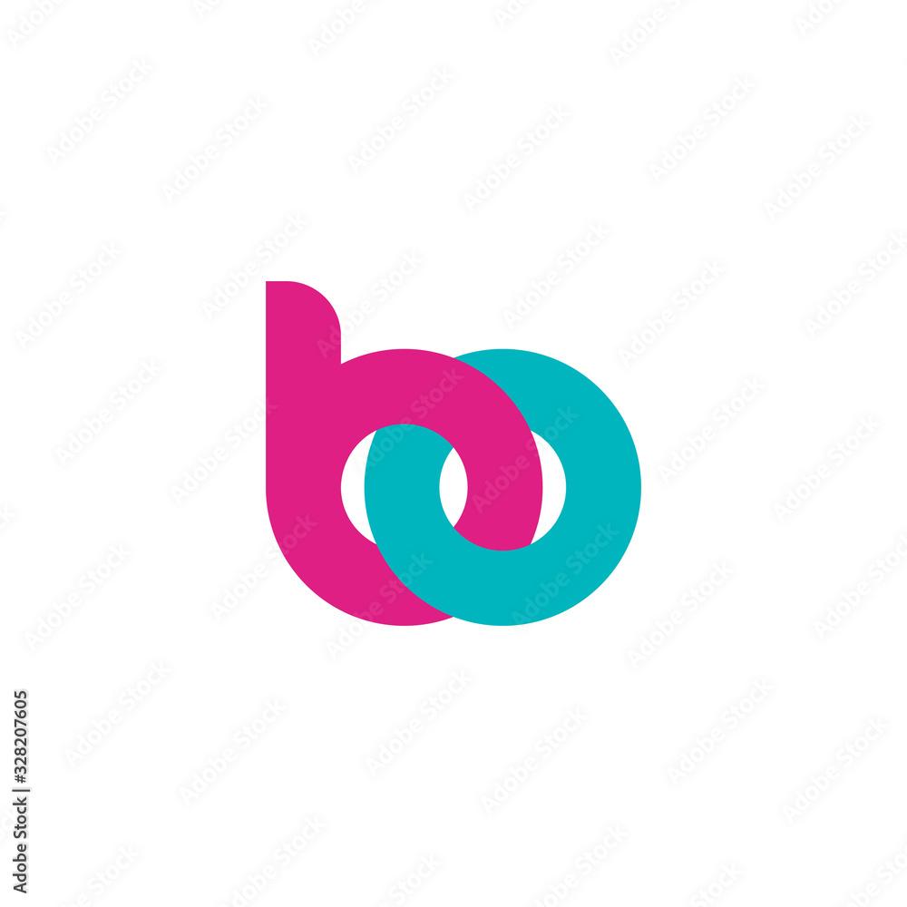 letter bo linked colorful fun design symbol logo vector letter bo linked colorful fun design symbol logo vector