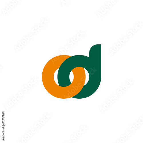 letter od linked colorful overlap design symbol logo vector