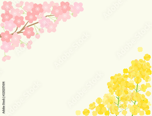 春素材23　桜　菜の花