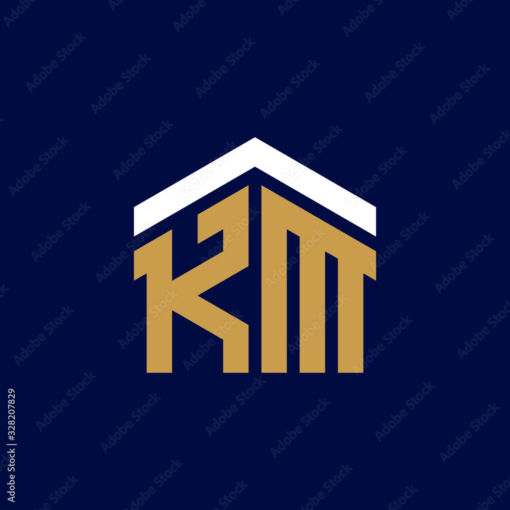 Initial Letters KM House Logo Design Initial Letters KM House Logo Design