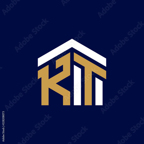 Initial Letters KT House Logo Design