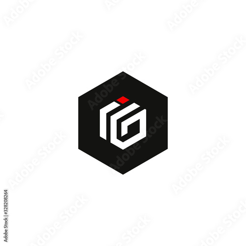 Letter IG logo Template Vector