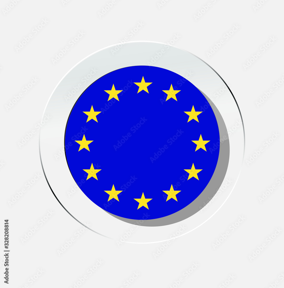 European Union country flag circle icon with a white background European Union country flag circle icon with a white background