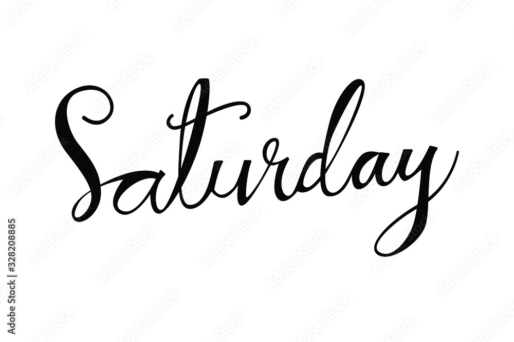 Saturday calligraphy text vector Saturday calligraphy text vector
