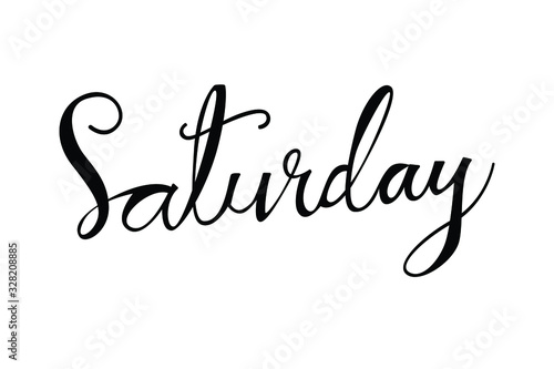 Saturday calligraphy text vector