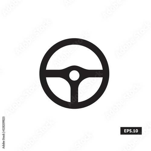 Steering wheel Icon, Steering wheel Sign/Symbol Vector