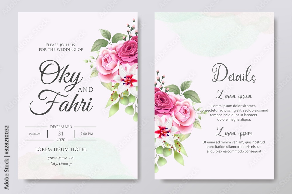 Beautiful Wedding Invitation Design Template