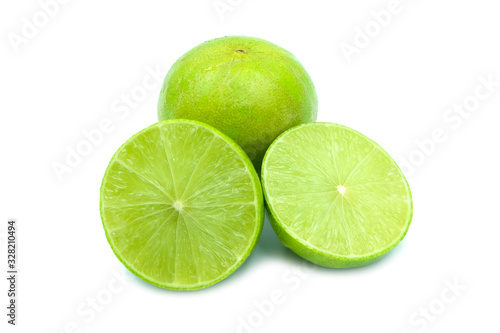 Close-up image. Natural fresh lemon. Healthy food on white background
