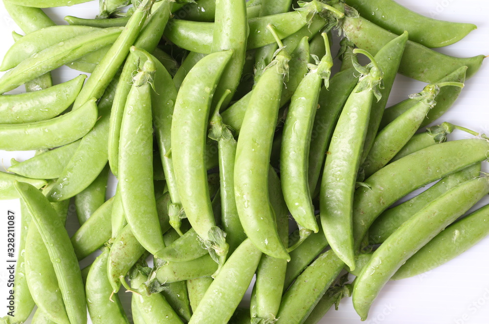 Green beans isolated on a white background