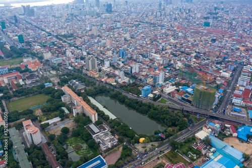 Ariel shoot of Royal University of Phnom Penh  Cambodia in 2020