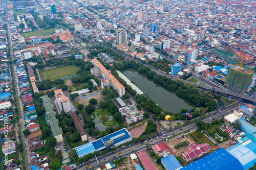 Ariel shoot of Royal University of Phnom Penh, Cambodia in 2020