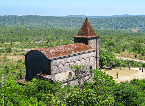 Bokor Old Catholic Church, a collection of French colonial buildings in Preah Monivong National Park, photo