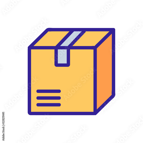 cardboard box icon vector. Thin line sign. Isolated contour symbol illustration