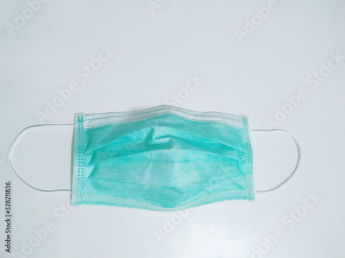 Medical protective mask and coronavirus protection isolated on a white background.