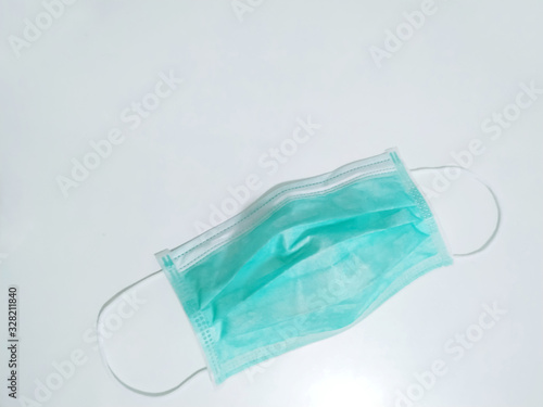Medical protective mask and coronavirus protection isolated on a white background.