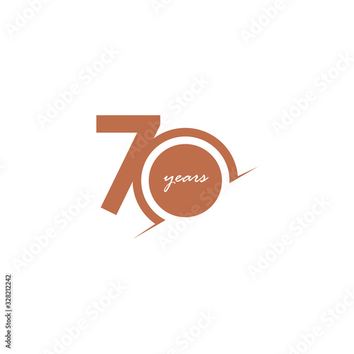 70 Years Anniversary Celebration Number Vector Template Design Illustration