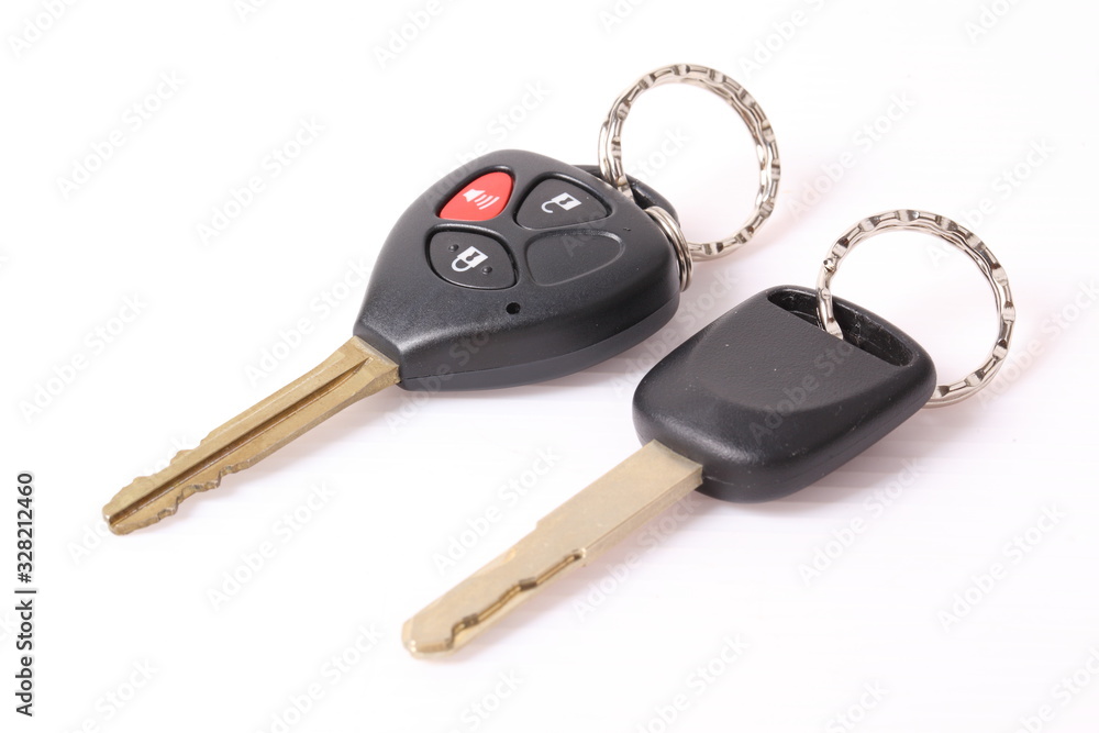 Car Key and Remote on a white background Car Key and Remote on a white background