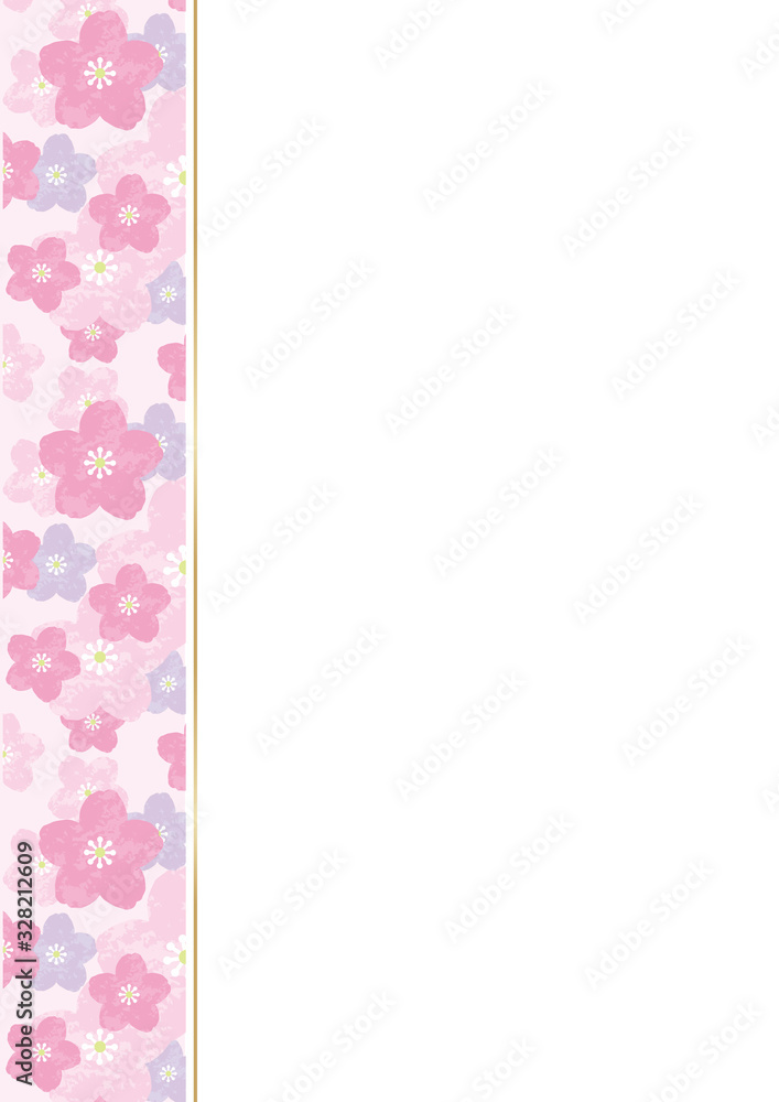 桜の花　メッセージカード　3