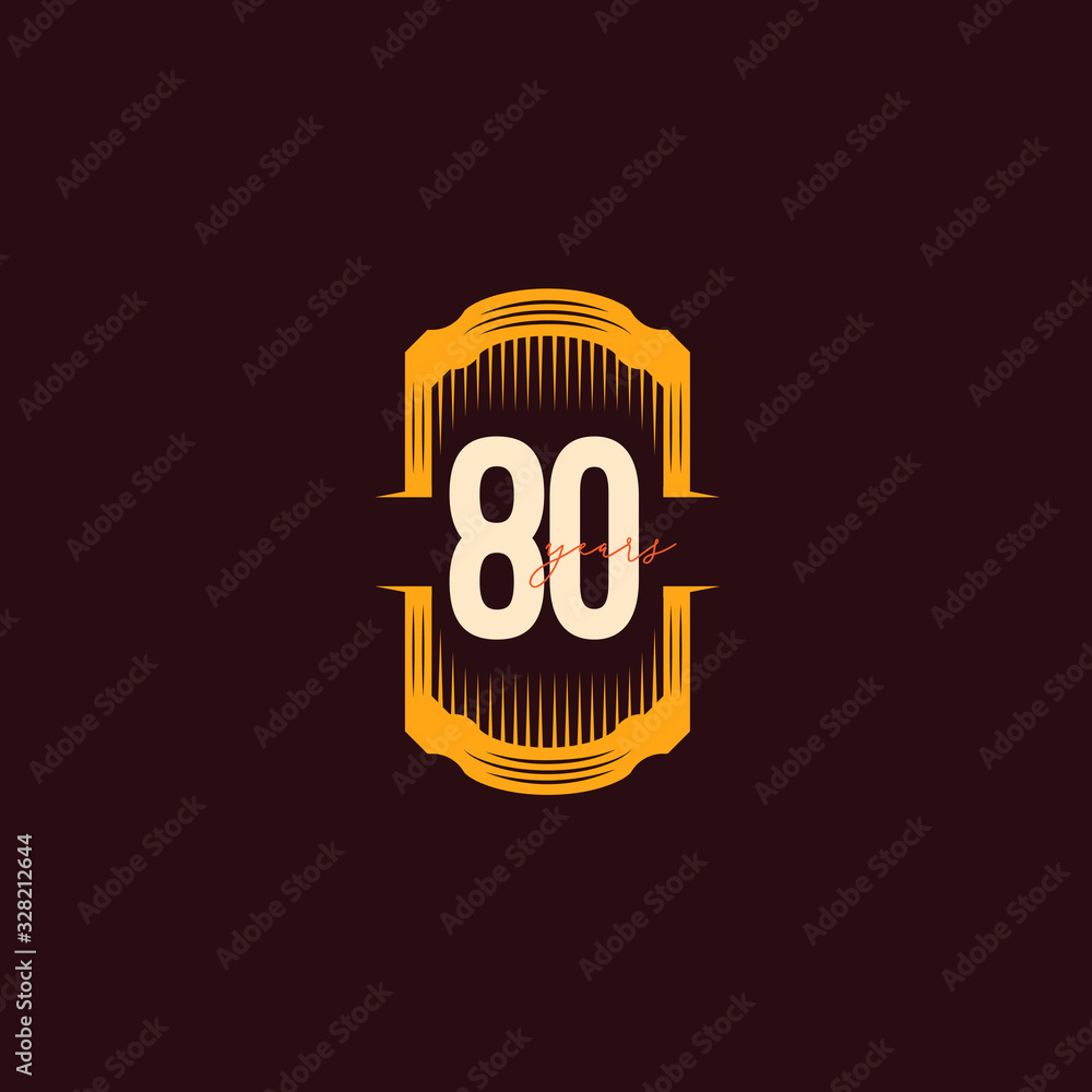 80 Years Anniversary Celebration Number Vector Template Design Illustration 80 Years Anniversary Celebration Number Vector Template Design Illustration