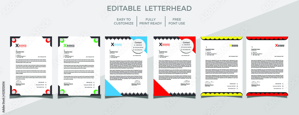Obraz premium Business style letter head templates for your project design, Vector illustration 
