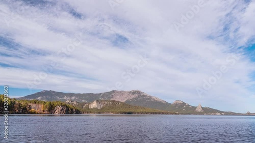 Time lapse of Sinyuha Mountain and Okzhetpes rock in autumn season; Burabay, Kazakhstan photo