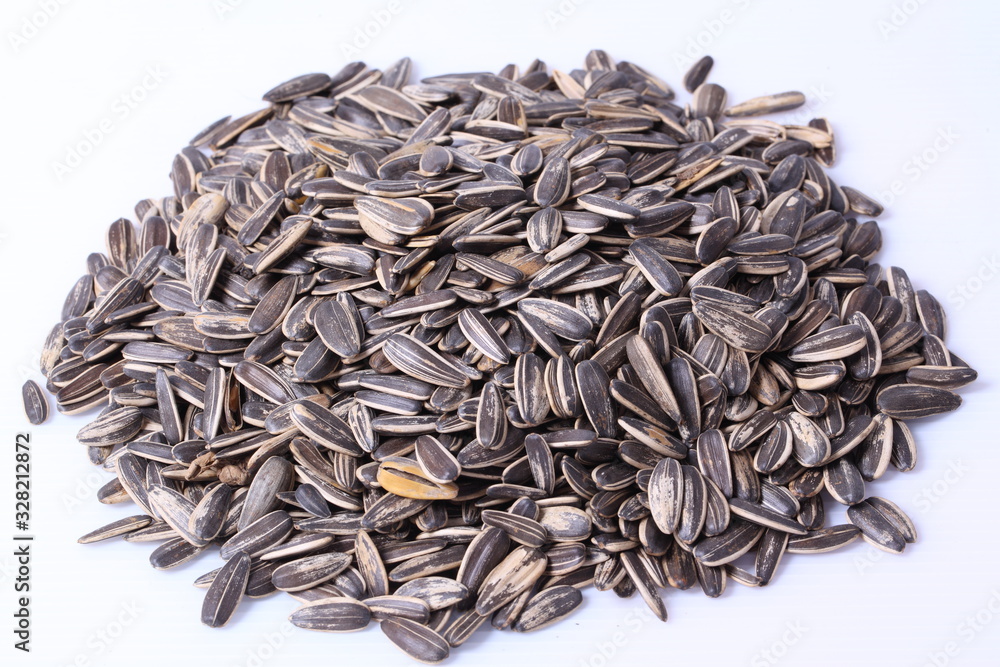 Sunflower seed on white background Sunflower seed on white background