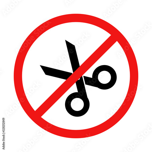Vector No Scissors Illustration Sign