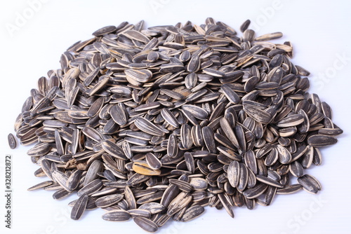 Sunflower seed on white background