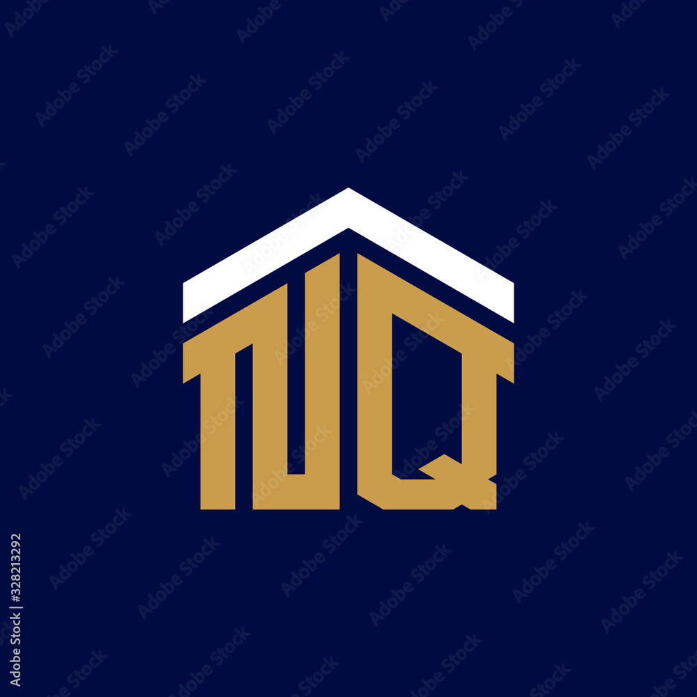 Initial Letters NQ House Logo Design Initial Letters NQ House Logo Design