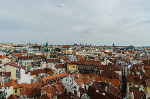 Orange color roof houses in Prague Czech Republic