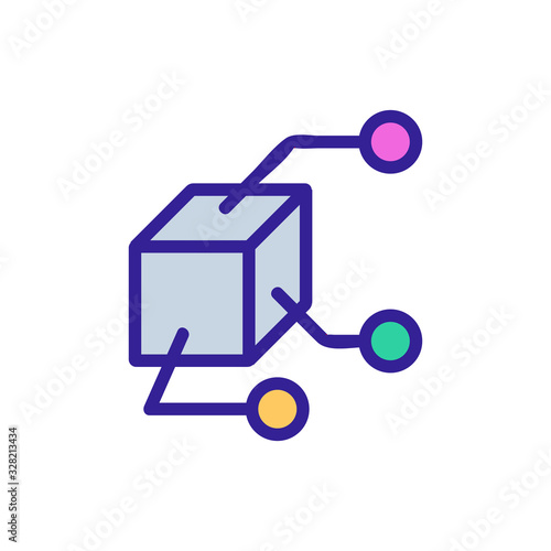 3D print printer icon vector. Thin line sign. Isolated contour symbol illustration