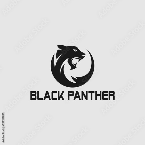 Black Panther logo design iillustration. Panther logo design