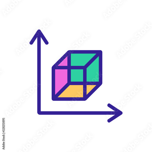 3D print printer icon vector. Thin line sign. Isolated contour symbol illustration