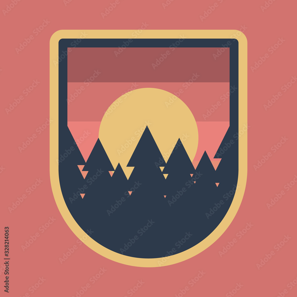 Camping nature wild badge patch pin graphic illustration vector art t-shirt design Camping nature wild badge patch pin graphic illustration vector art t-shirt design
