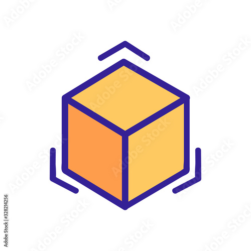 3D print printer icon vector. Thin line sign. Isolated contour symbol illustration