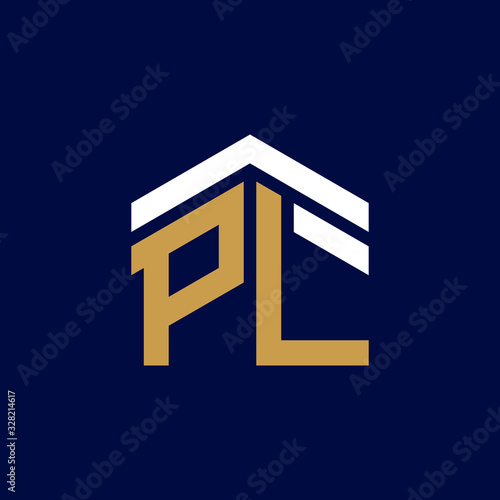 Initial Letters PL House Logo Design