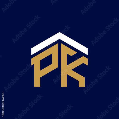 Initial Letters PK House Logo Design