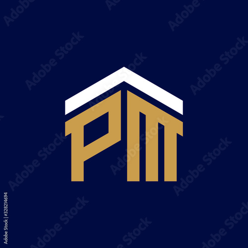 Initial Letters PM House Logo Design