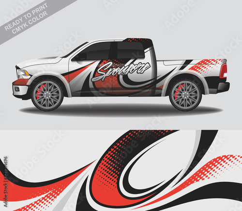 Car wrap decal design vector, custom livery race rally car vehicle sticker and tinting.