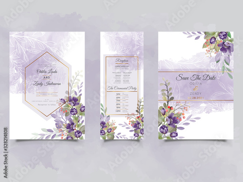 beautiful floral wedding invitation card