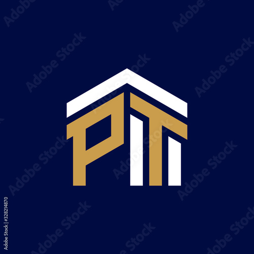 Initial Letters PT House Logo Design
