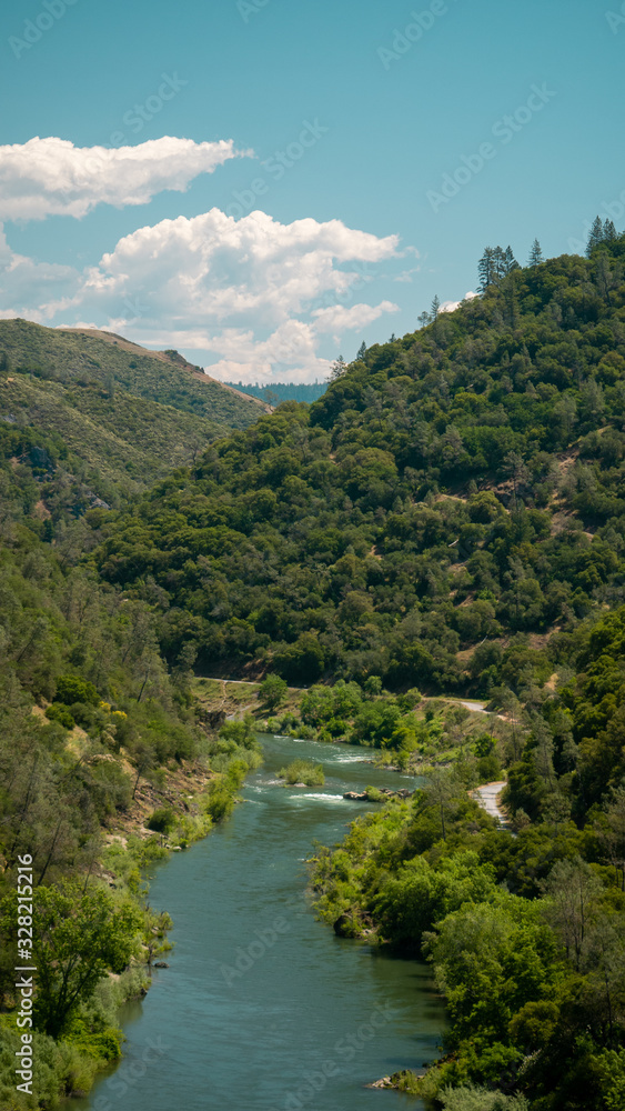 river through hills river through hills