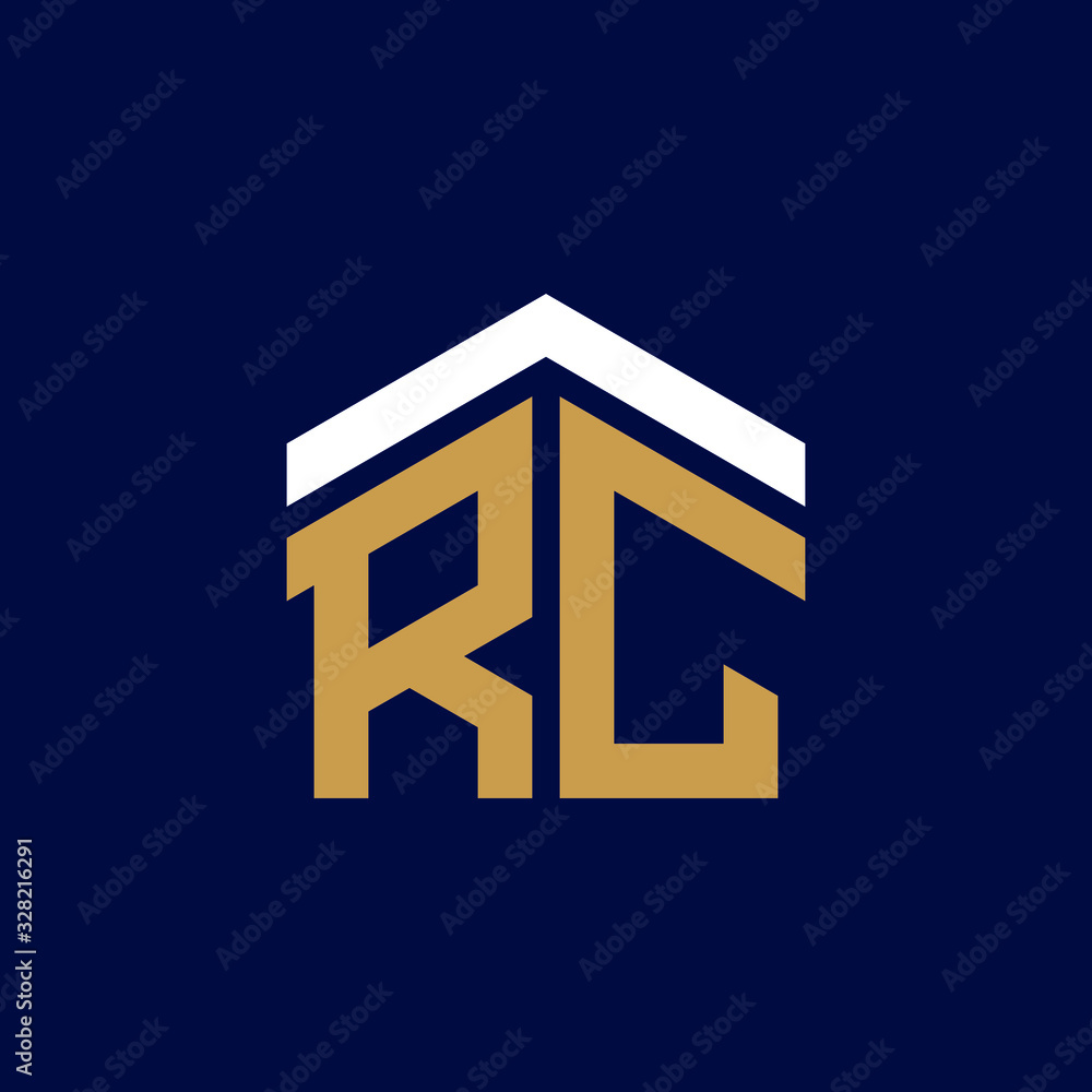 Initial Letters RC House Logo Design Initial Letters RC House Logo Design