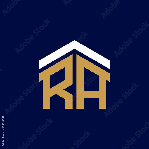 Initial Letters RA House Logo Design
