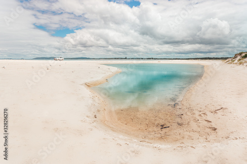 Small lake amond the sand dunes photo