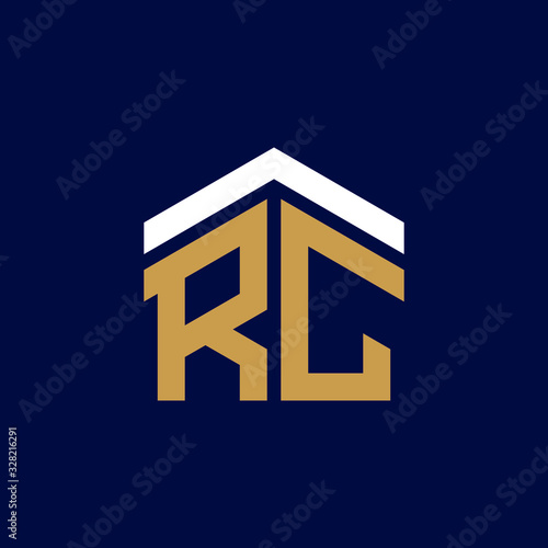 Initial Letters RC House Logo Design