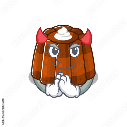 Devil chocolate pudding Cartoon in character design